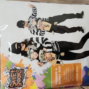 Sweet Spooks Robber & Money Bag Kids Costume - Black & White